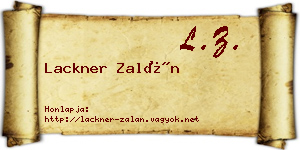 Lackner Zalán névjegykártya